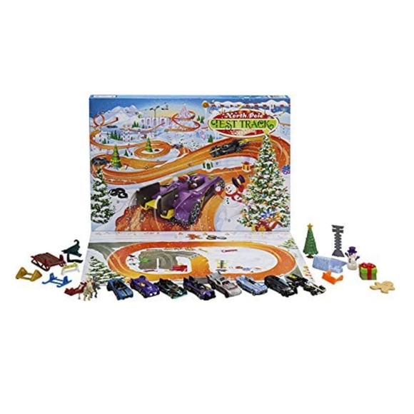 Hot Wheels 8 Toy Cars 16 Holiday Accessories Kids Christmas Advent Calendar NEW - Picture 9 of 12